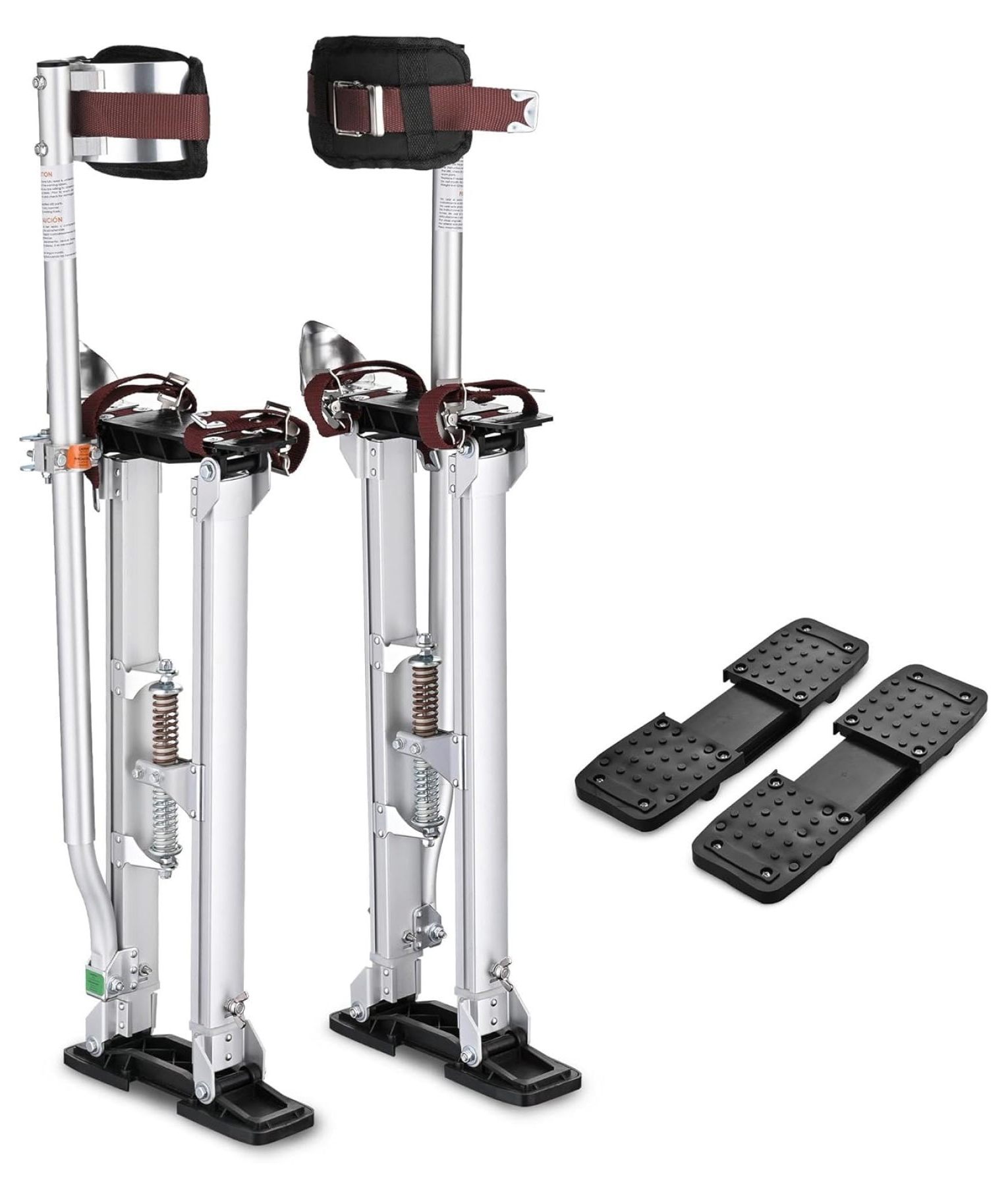 Lachk Silver 2440" Drywall Stilts Bundle with 1 Pair Stilt Sole