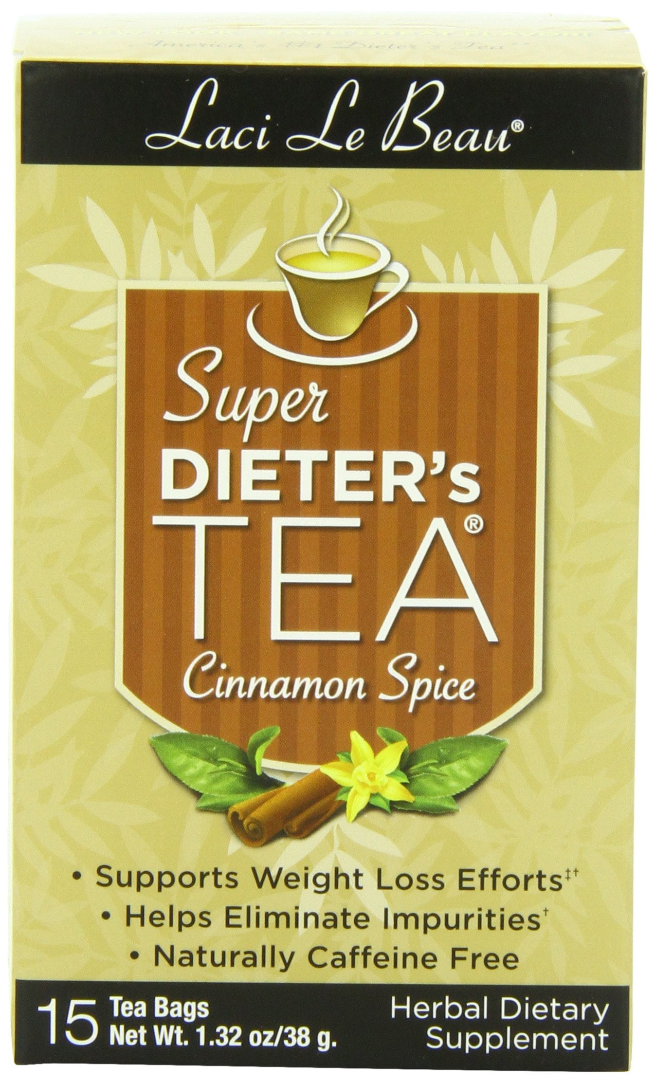 Laci Le Beau Super Dieter's Senna Tea, Cinnamon Spice, 15 Count