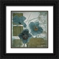 thumbnail image 1 of Lacie, Robert 12x12 Black Ornate Wood Framed with Double Matting Museum Art Print Titled - Cerulean Poppies I, 1 of 4