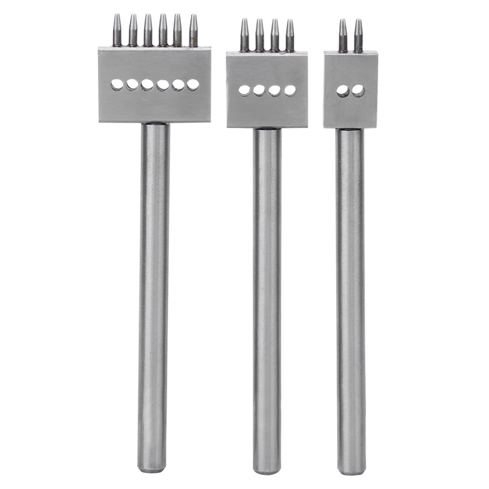 Lacing Stitching Chisel Set, 3Pcs Steel Leather Craft Tool Row Hole