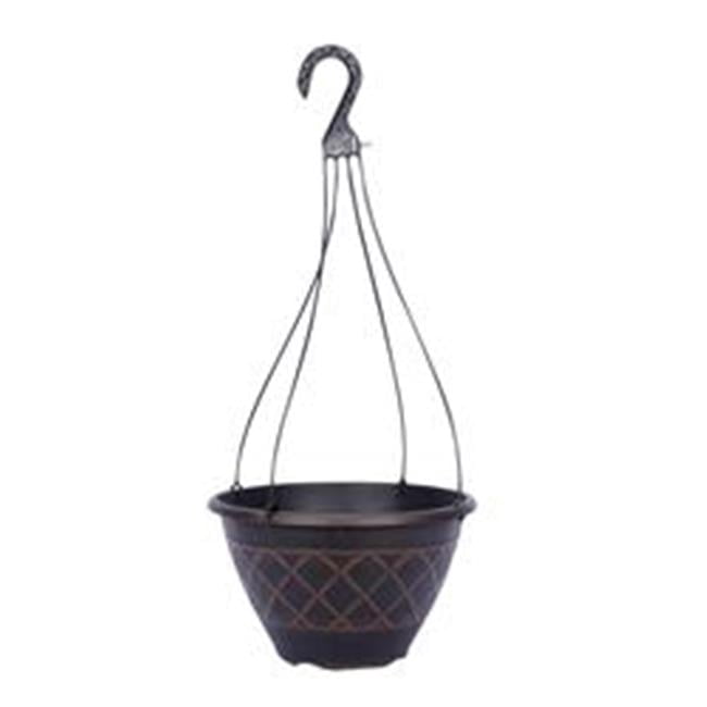 Lacis Hanging Basket Planter - Brown - 12 in. - Durable Resin