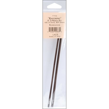 Lacis Knooking Rosewood Needles 8" 2/Pkg-E4/3.5mm To F8/5mm