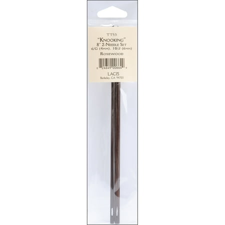 Lacis Knooking Rosewood Needles 8" 2/Pkg-G6/4mm & J10/6mm