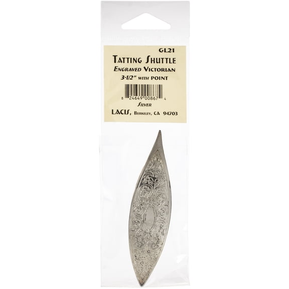 Lacis Victorian Engraved Tatting Shuttle-Silver