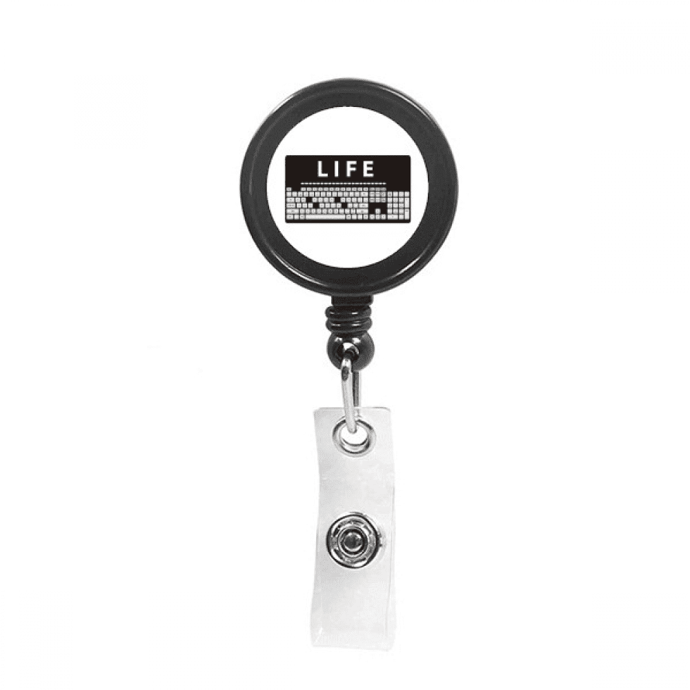 Lack Life Keyboard Combination Retractable Keychain Badge Holder ID Badge