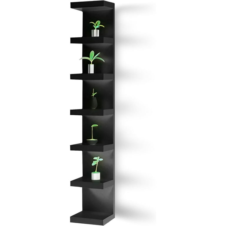 Lack Wall Shelf Unit 7 Tier Wall Shelves Vertical Column Shelf Storage Home Decor Organizer Design Utility Shelving 11 3 4x74 3 4 Black