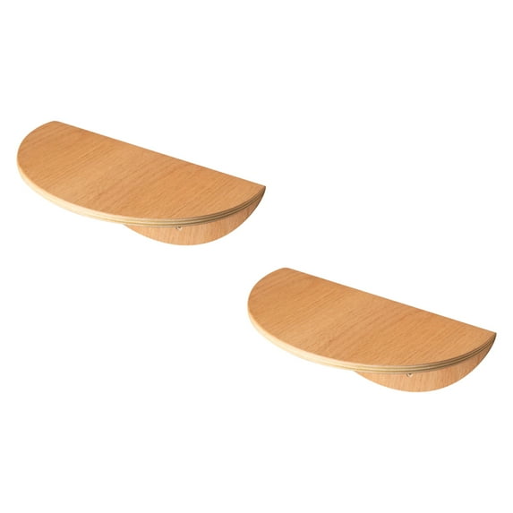Lack Wooden Wall Mounted Cat Shelves - 2 Piece, Round, Oak