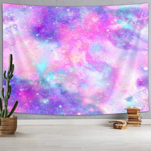Lacoiime Pink Marbled Galaxy Wall Tapestry, Psychedelic Art Purple Repeat Abstract Blue Bright Color Colorful Tapestries, Tapestry Wall Hanging Art for Bedroom Living Room Collage Dorm 71X60 Inches