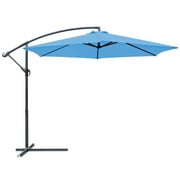 Lacoo 10 Ft Hanging Patio Umbrella Outdoor Market Shade Offset with Steel Frame and Easy Tilt, Blue