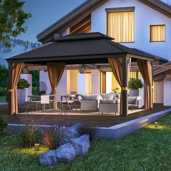 Lacoo 16 ft x 12 ft Hardtop Gazebo, UV Resistant