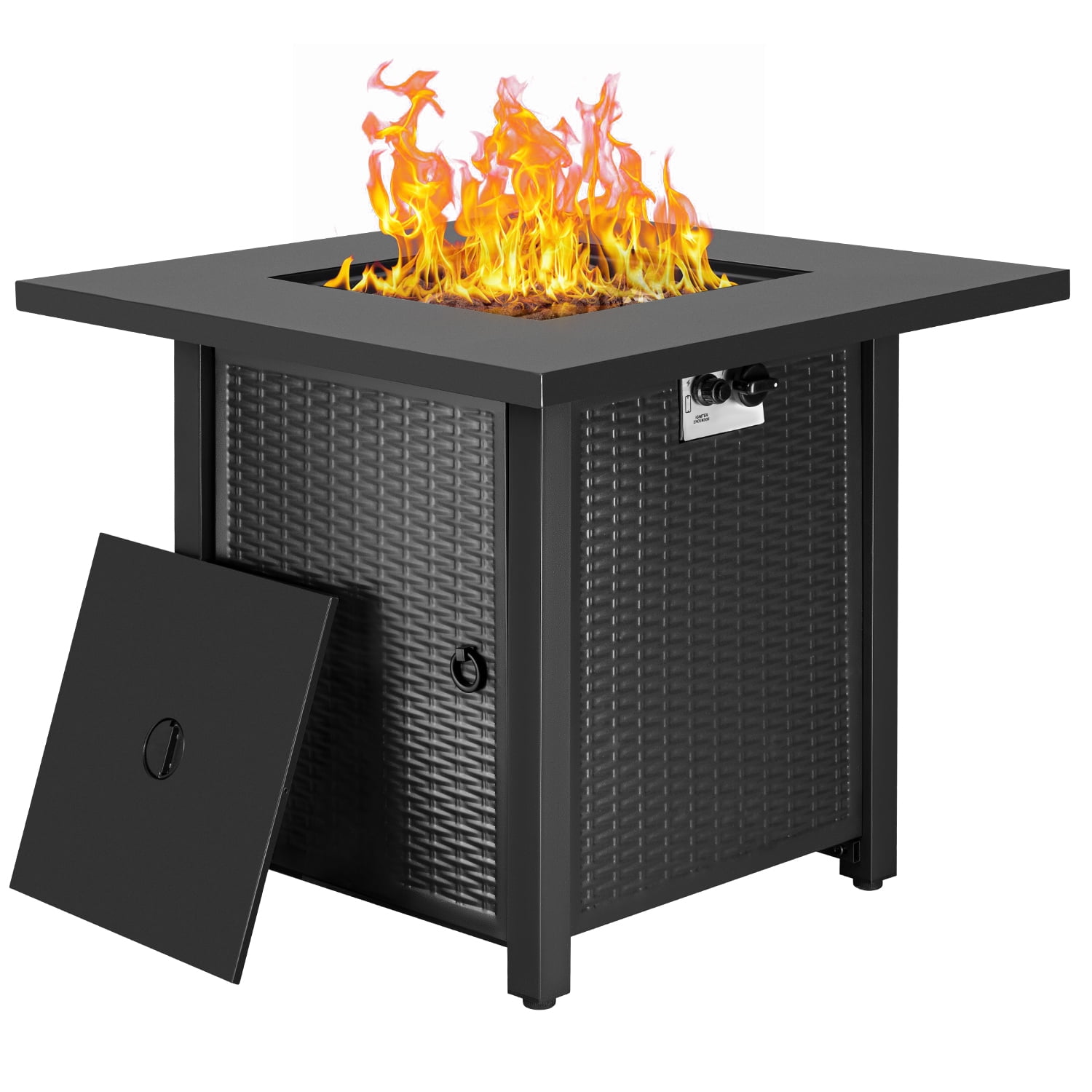 Lacoo 28" Propane Fire Pit Table Outdoor 50,000 BTU Gas Fire Pit with Lava Rocks and Cover