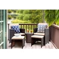thumbnail image 1 of Lacoo 4 Pieces Patio Wicker Furniture Conversation Set with Two Ottomans Collapsible Balcony Porch Furniture, Beige, 1 of 3