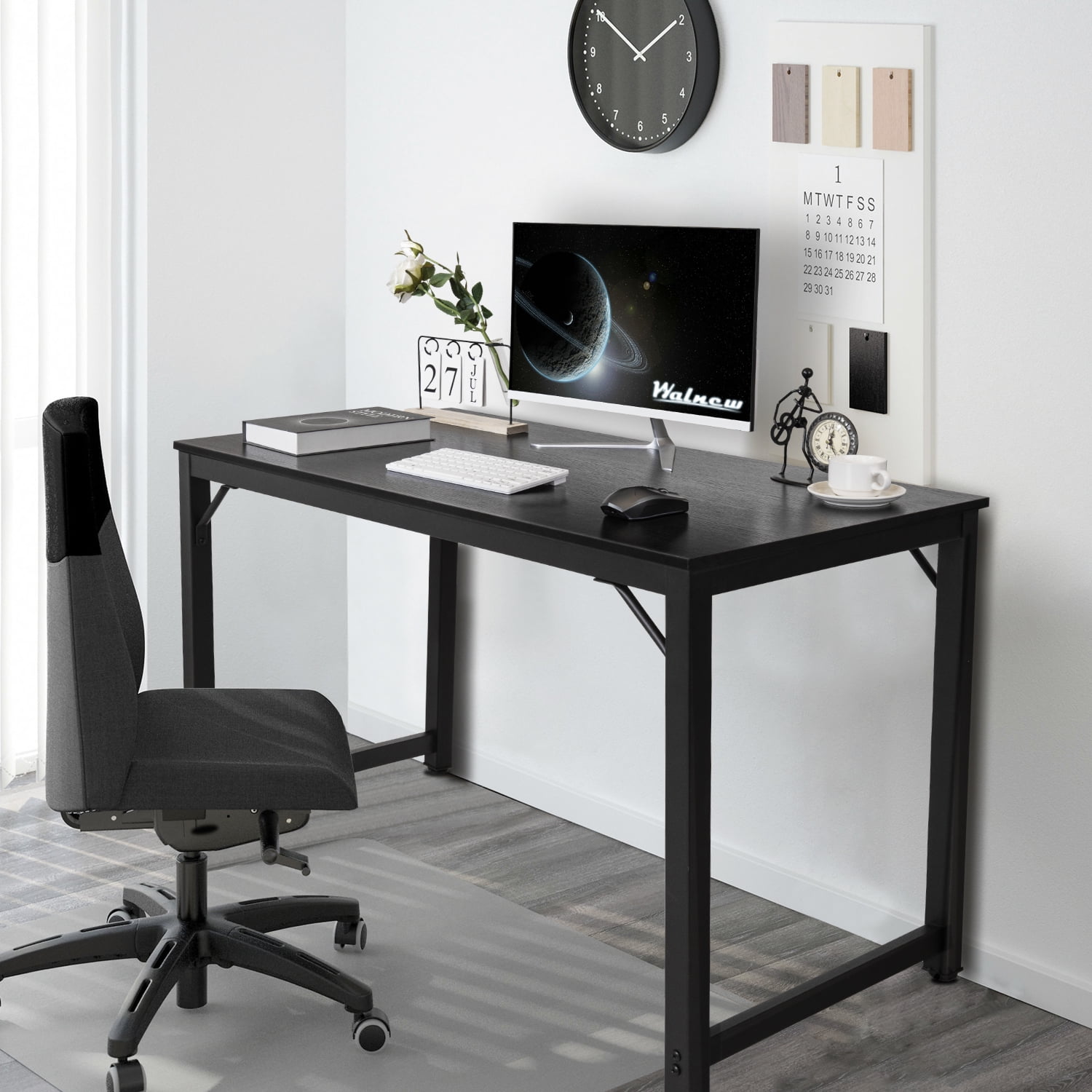 Lacoo 47 Inches Home Office Computer Writing Desk Student Study Desk, Black  - Walmart.Com