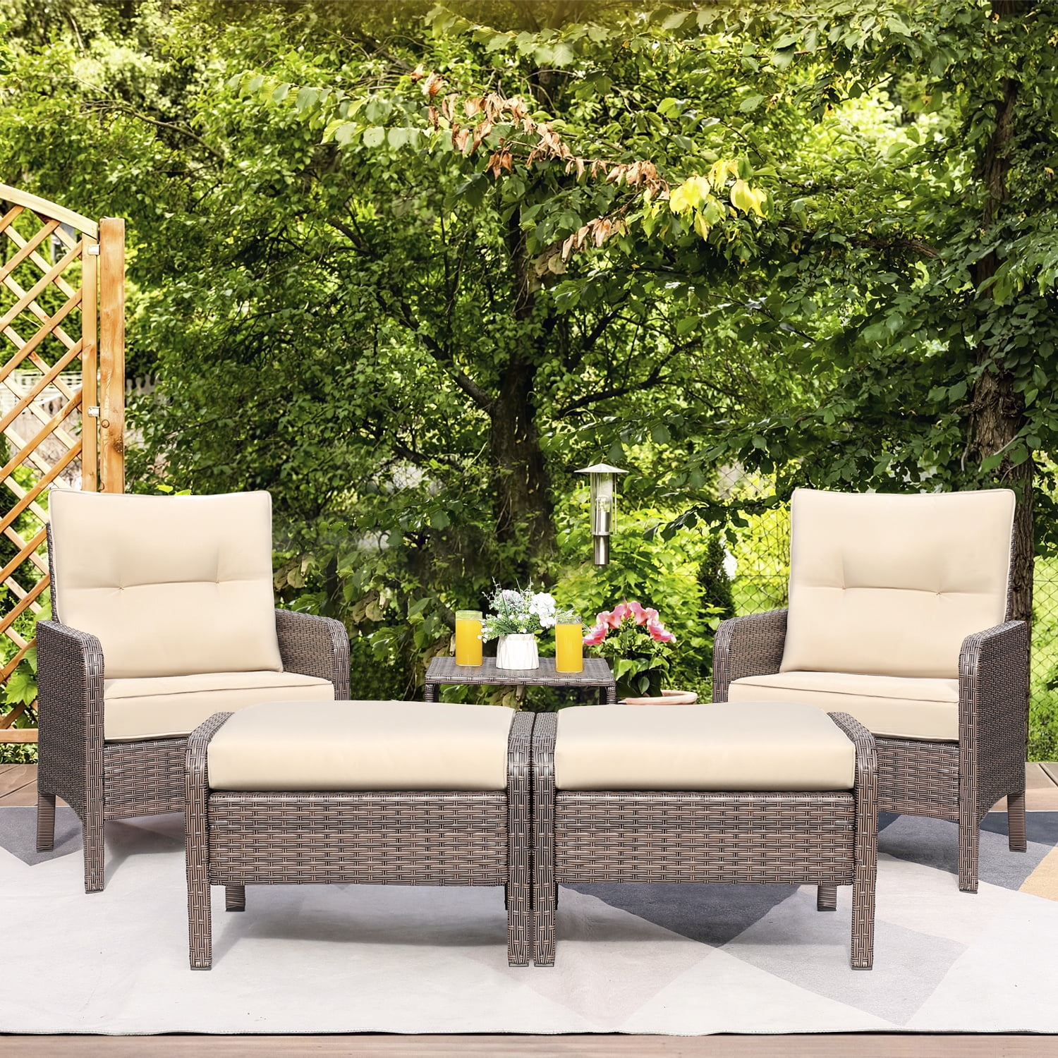 Wicker 5 piece patio set new arrivals