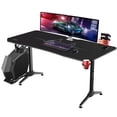 thumbnail image 1 of Lacoo 63 Inch Y-Shape Frame Gaming Desk Modern Style Racing Desk with Full Piece Of Mouse Pad, Cup Holder And Headphone Hook(Black), 1 of 8