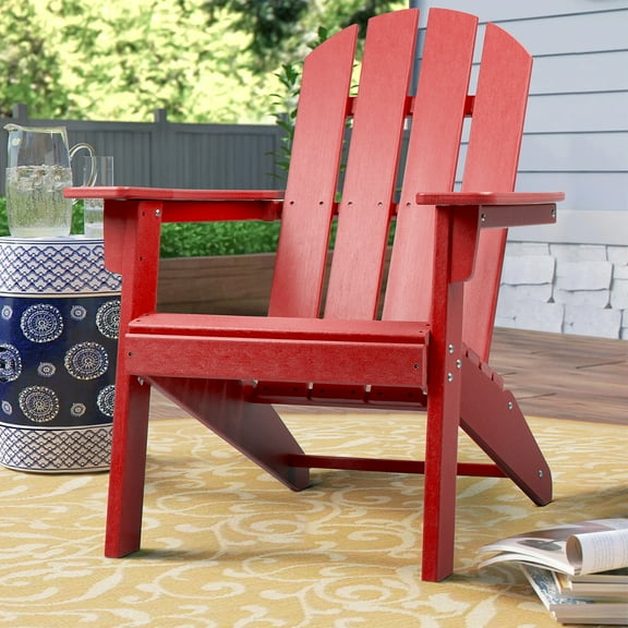 Lacoo Adirondack Chair HDPE Resin Adirondack Chairs, Red
