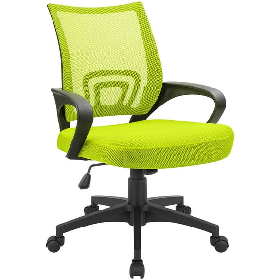 Lacoo Adjustable Mid Back Office Chair Mesh Swivel Desk Chair with Armrests, Green