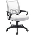 thumbnail image 1 of Lacoo Adjustable Mid Back Office Chair Mesh Swivel Desk Chair with Armrests, White, 1 of 7