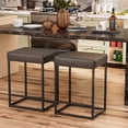thumbnail image 1 of Lacoo Bar Stools & Counter Stools, Leather Cushion, Set of Two, black, 1 of 8