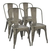 WALNEW Lacoo Bistro Dining Chair, Set of 4, Gunmetal