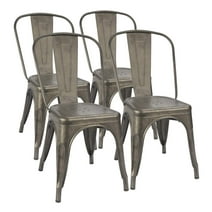 Lacoo Bistro Dining Chair, Set of 4, Gunmetal