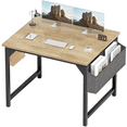 thumbnail image 1 of Lacoo Computer Desk 31 Inch Small Office Desk Modern Writing Desk with Storage Bag Work Study Table with Headphone Hook for Home Office, Oak, 1 of 7