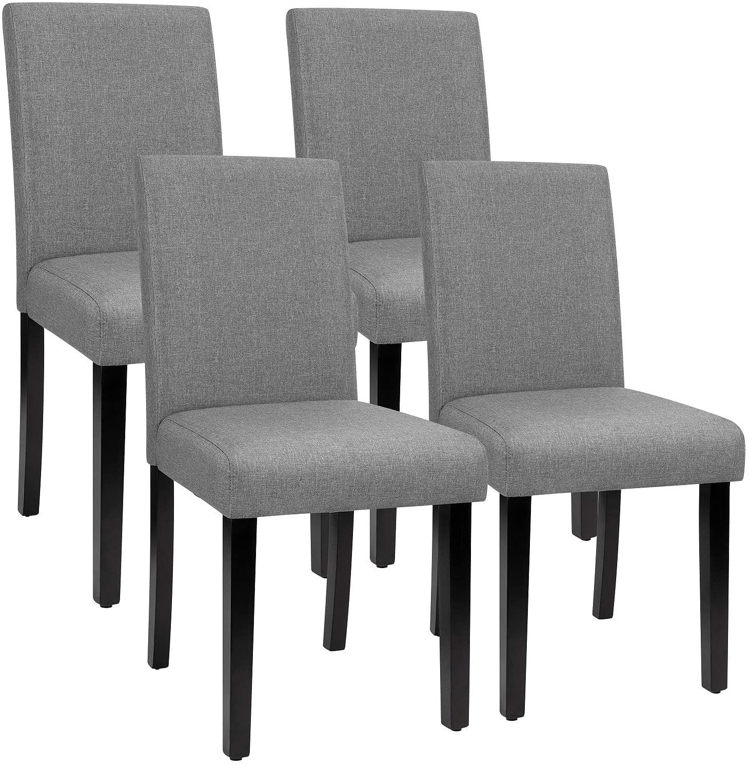 Lacoo Dining Chairs Modern Upholstered Set of 4 Fabric Dining Chairs with  Wood Legs, Gray