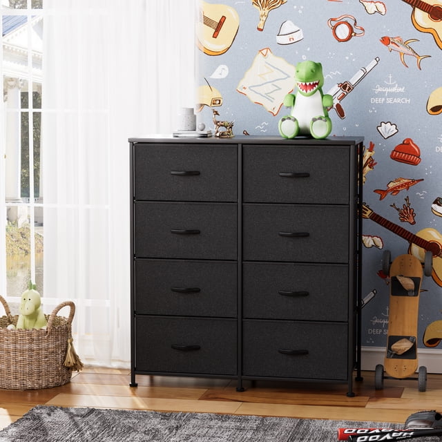 ❤️ 8Drawers Large Capacity Dresser for Living Room Light Grey ❤️