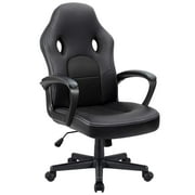 Lacoo Faux Leather Computer Gaming Chair Office Desk Chair with Lumbar Support, Black