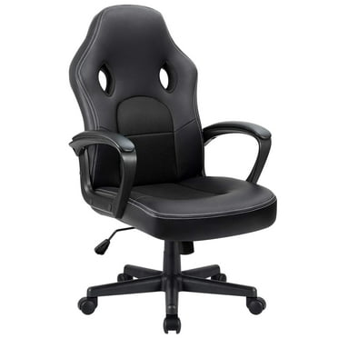 Lacoo Faux Leather Computer Gaming Chair Office Desk Chair with Lumbar Support, Black