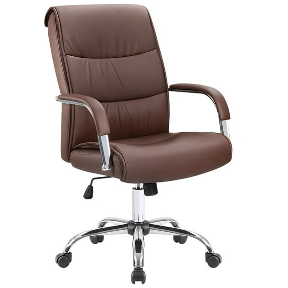 Lacoo Faux Leather High-Back Executive Ergonomic Office Desk Chair, Brown