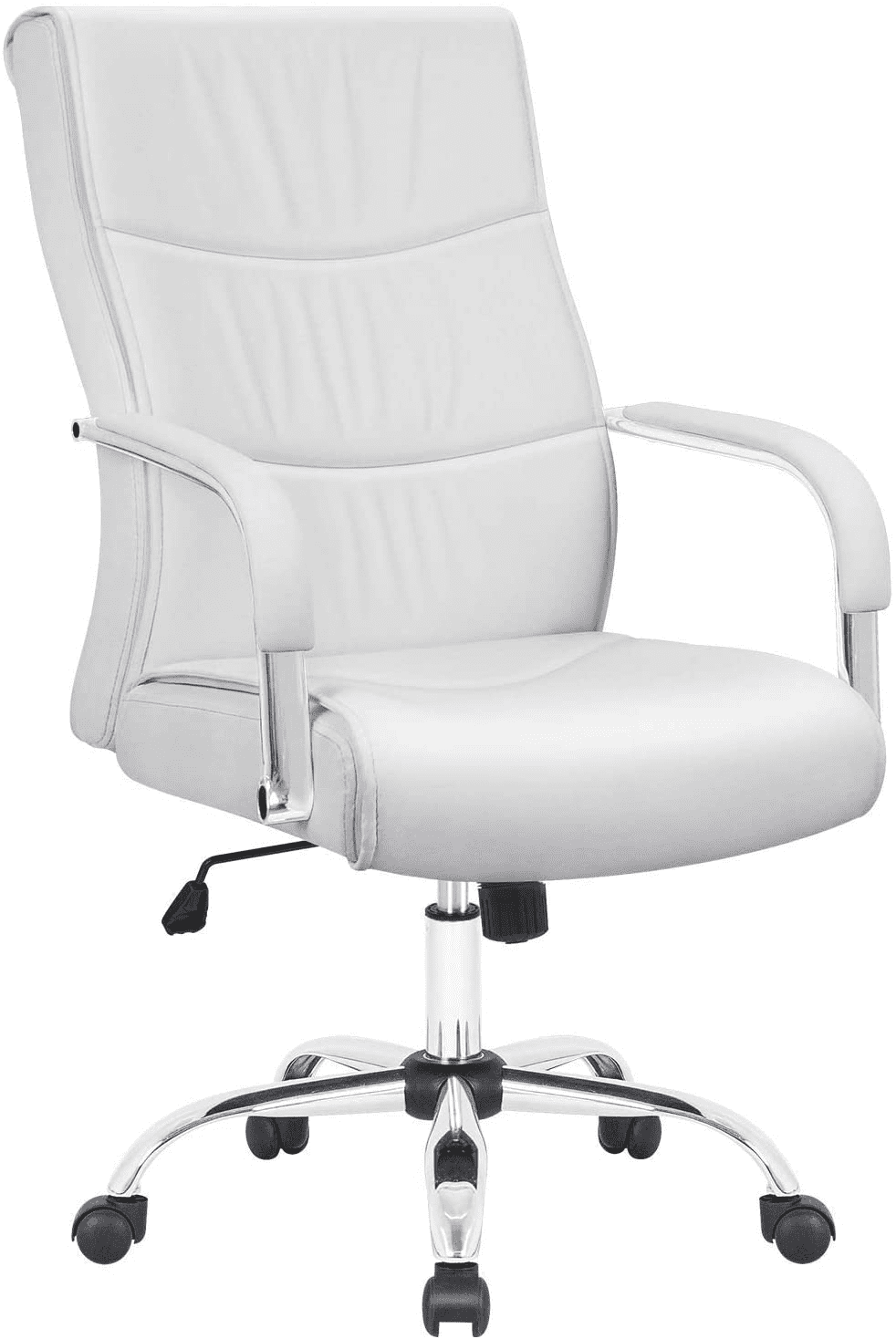 Maykoosh White High Back Executive Premium Faux Leather Office Chair with Back Support, Armrest and Lumbar Support