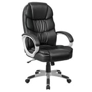 Lacoo Faux Leather High-Back Executive Office Desk Chair with Armrests, Black