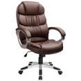thumbnail image 1 of Lacoo Faux Leather High-Back Executive Office Desk Chair with Armrests, Brown, 1 of 7