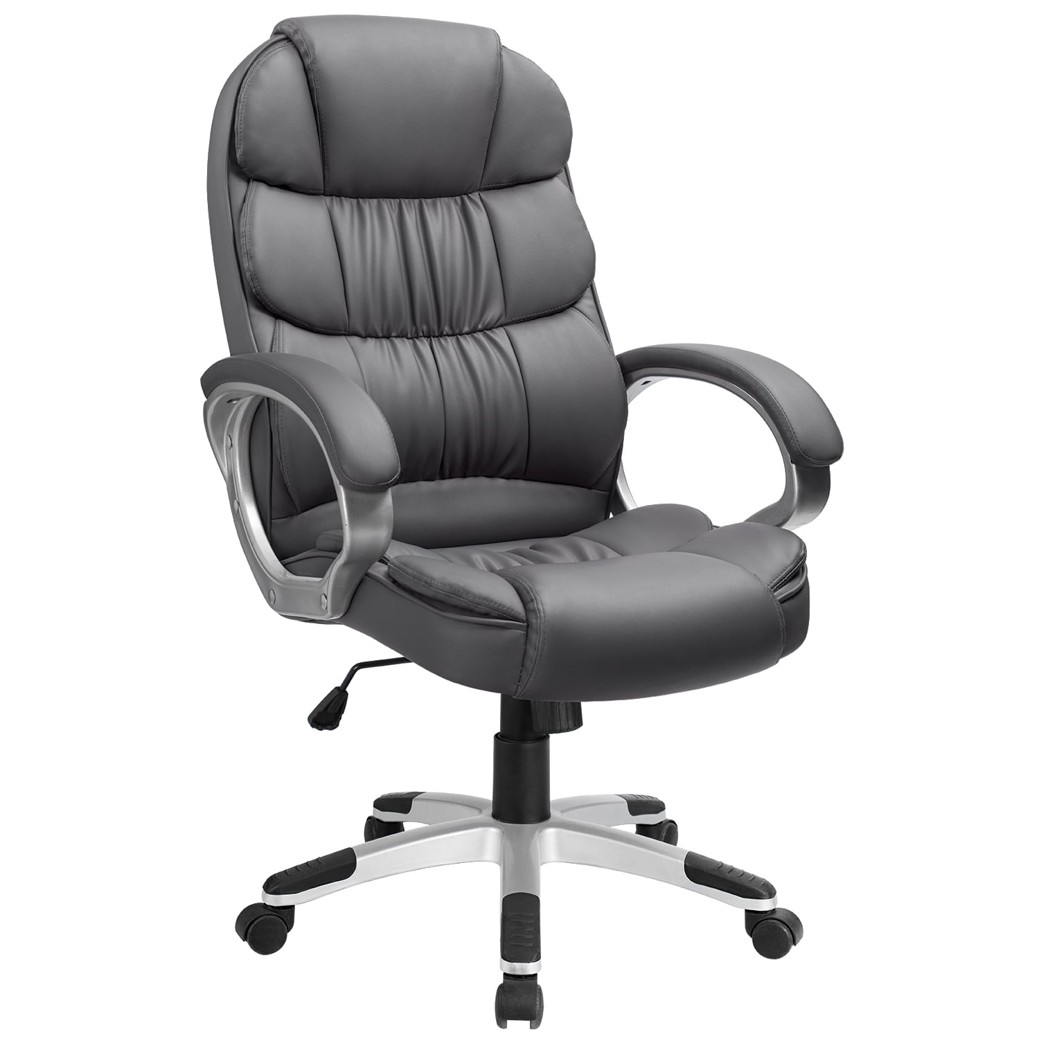 Lacoo Faux Leather High-Back Executive Office Chair with Lumbar Support,  Black