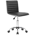 thumbnail image 1 of Lacoo Faux Leather Mid Back Task Chair Swivel Office Desk Chair, Black, 1 of 7