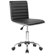 Lacoo Faux Leather Mid Back Task Chair Swivel Office Desk Chair, Black