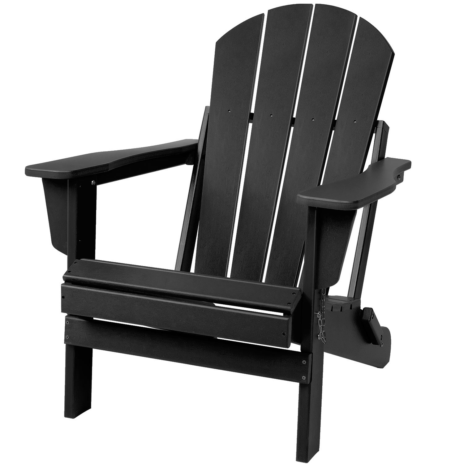 Lacoo Folding Adirondack Chair All Weather Resistant Resin Outdoor Patio Chair, Black - image 1 of 7