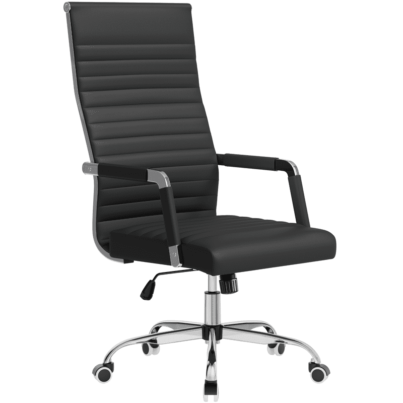 Lacoo High-Back Office Desk Chair Faux Leather Executive Chair with Lumbar Support, Black