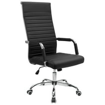 Lacoo High-Back Office Desk Chair Faux Leather Executive Chair with Lumbar Support, Black