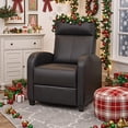 thumbnail image 1 of Walnew Single Recliner Thick Padded Push Back Recliner with Faux Leather, Black, 1 of 9