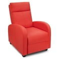 thumbnail image 1 of Lacoo Home Theater Recliner with Padded Seat and Backrest, Red Faux Leather, 1 of 2