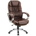 thumbnail image 1 of Lacoo Leather High Back Office Chair Ergonomic Executive Office Chair Swivel Computer Desk Chair Lumbar Support Soft Cushioned Padded Arms, Brown, 1 of 7