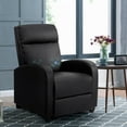thumbnail image 1 of Lacoo Massage Recliner PU Leather Faux Leather Recliner Home Theater Recliner with Padded Seat and Massage Backrest, Black, 1 of 6