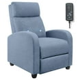 thumbnail image 1 of Lacoo Massage Recliner Thick Padded Single Linen Fabric Recliner Chair Sofa Club Chair Home Theater Seating, Blue, 1 of 3