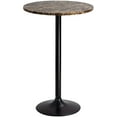 thumbnail image 1 of Lacoo Metal Round Pub Table, Black/Faux Marble, 1 of 7