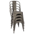 thumbnail image 1 of Lacoo Metal Stacking Dining Chairs for Outdoor Dining Cafe Exquisite Chairs Set of 4, Gun, 1 of 7
