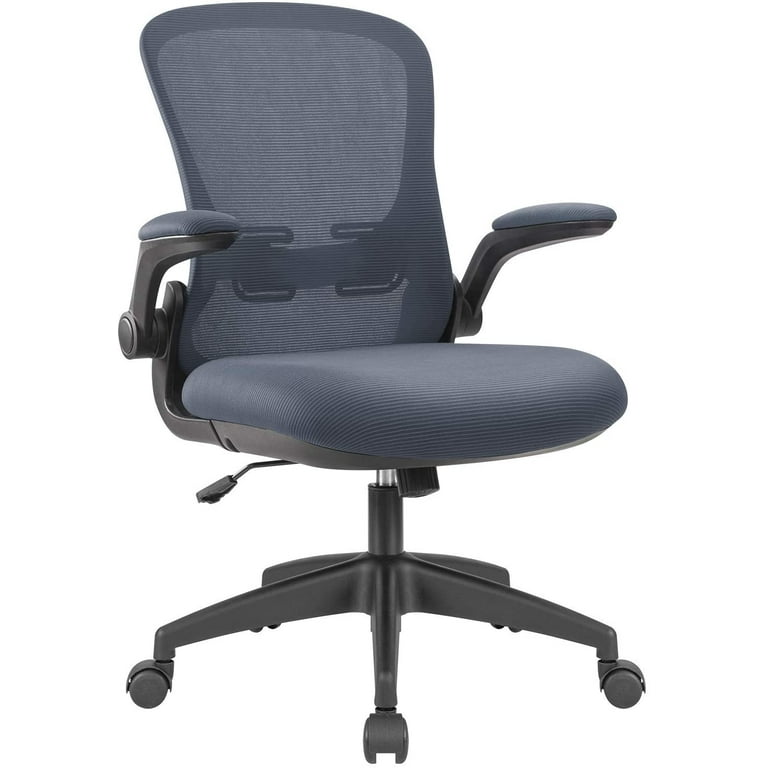 Coolhut Ergonomic Office Chair, Lumbar Support Ergonomic Mesh Desk Chair  with Flip-up Arms (Black) 