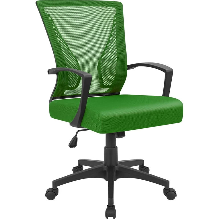 Lacoo Adjustable Mid Back Ergonomic Mesh Office Chair with Lumbar Support Green Walmart