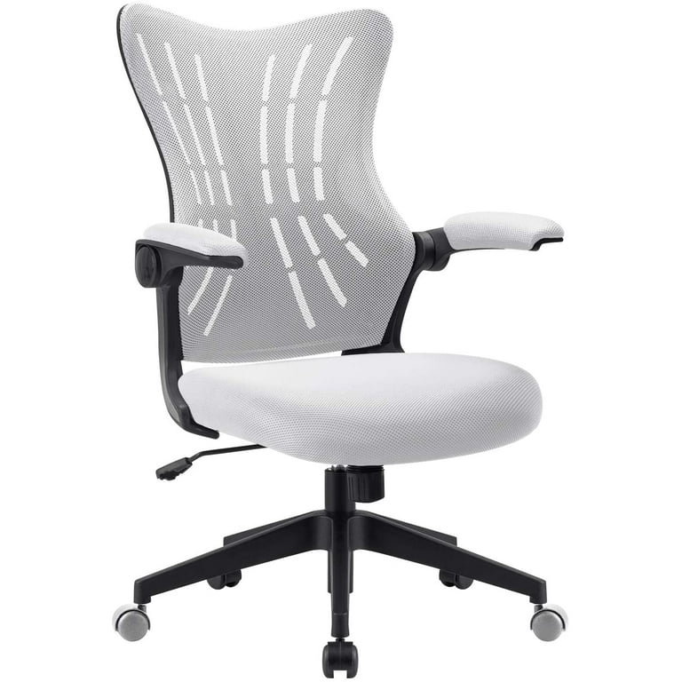 White lumbar best sale support office chair